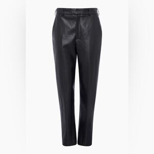 [french connection] crolenda faux leather tapered suit trousers black